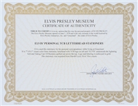 Elvis Presley “TCB” Letterhead  – Elvis' More Rare Executive Style Letterhead - Former Jimmy Velvet Collection