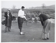 Group of Three 1932 Babe Ruth Golfing Original News Service Photos (All PSA/DNA Type I)