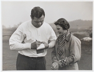 Group of Three 1932 Babe Ruth Golfing Original News Service Photos (All PSA/DNA Type I)