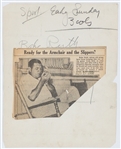 1933 Original News Service Photo of Babe Ruth from August 27, 1933 <em>St. Louis Post-Dispatch</em> Sports Section (PSA/DNA Type I)