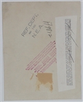 1935 Original News Service Photo of Babe Ruth, Jacob Ruppert and Emil Fuchs at Agreement Moving Ruth from Yankees to Boston Braves (PSA/DNA Type I)