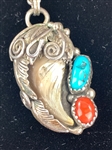 Elvis Presley Owned Black Bear Claw Silver and Turquoise Necklace - Given to His Cousin Patsy Presley