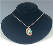 Elvis Presley Owned Black Bear Claw Silver and Turquoise Necklace - Given to His Cousin Patsy Presley
