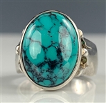 Elvis Presley Owned Sterling Silver Ring with Very Large Turquoise Stone -  Given to His Cousin Patsy Presley