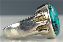 Elvis Presley Owned Sterling Silver Ring with Very Large Turquoise Stone -  Given to His Cousin Patsy Presley