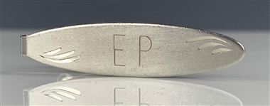 Elvis Presley Owned “EP” Monogrammed Silver Tie Clip – Given to His Cousin Patsy Presley