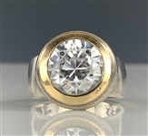 Elvis Presley Owned 14K Gold and Sterling Silver Ring with a Massive Clear Stone - Given to His Cousin Patsy Presley