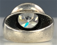 Elvis Presley Owned 14K Gold and Sterling Silver Ring with a Massive Clear Stone - Given to His Cousin Patsy Presley