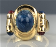 Elvis Presley Owned Gold Colored and Bejeweled Ring Given to His Cousin Patsy Presley