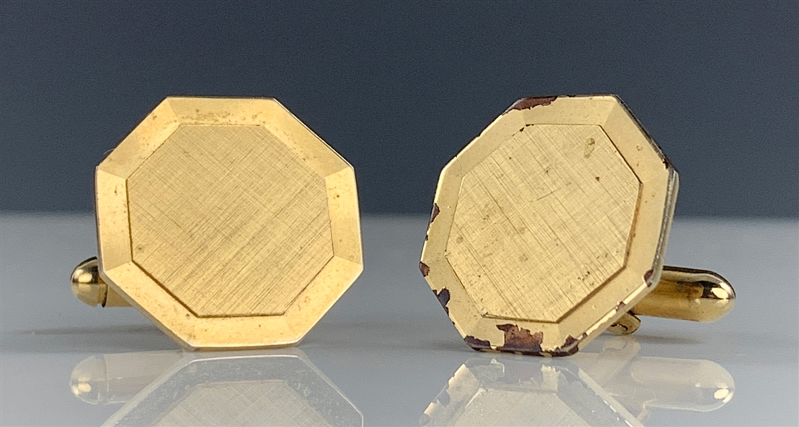 Elvis Presley Owned Gold Hexagon Cufflinks Given to His Cousin Patsy Presley