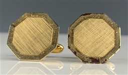 Elvis Presley Owned Gold Hexagon Cufflinks Given to His Cousin Patsy Presley
