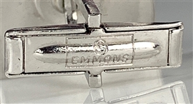 Elvis Presley Owned Silver Square Striped Cufflinks Given to His Cousin Patsy Presley