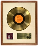 RIAA Gold Record Award for Elvis Presleys 1968 LP <em>ELVIS</em> (68 Comeback TV Special Soundtrack) - Certified in 1969 – Early White Linen Matte Style