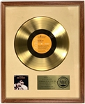 RIAA Gold Record Award for Elvis Presleys 1970 Live LP <em>On Stage, February 1970</em> - Certified in 1971 – Early White Linen Matte Style