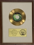 RIAA Gold Record Award for The Beatles 1969 Single Get Back - Certified in 1969 – Early White Linen Matte Style