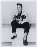 Pair of 1956 Original Publicity Photos of Elvis Presley Visiting Hal Wallis while Signing His First Movie Contract