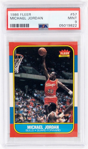 1986 Fleer #57 Michael Jordan Rookie Card – PSA MINT 9