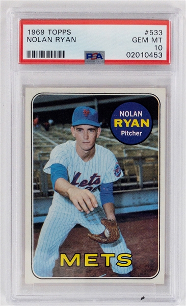 1969 Topps #533 Nolan Ryan – PSA GEM MINT 10!! - 1 of 2 Ever Graded 10!!