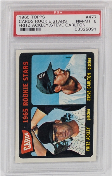 1965 Topps #477 Steve Carlton Rookie - PSA NM-MT 8