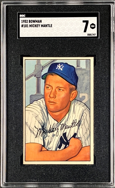 1952 Bowman #101 Mickey Mantle – SGC NM 7