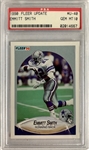 Emmitt Smith Signed Football and 1990 Fleer Update #U-40 Emmitt Smith PSA GEM MINT 10