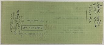 Doris Day Signed Check to Her Longtime Housekeeper Katie Mattox (BAS)