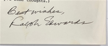 Ralph Edwards Signed Letter on His Personal Stationary - <em>This is Your Life</em> Creator