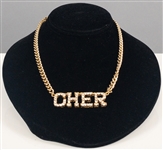 Cher Personally Owned “CHER” Gold and Rhinestone Figural Letter Necklace