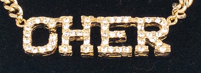 Cher Personally Owned “CHER” Gold and Rhinestone Figural Letter Necklace