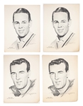 Scarce Oversized 11 x 14 Inch Wilson Advisory Staff Premiums (13) Incl. Jerry West, Paul Hornung and Ron Santo