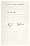 Katharine Hepburn Signed Letter on Her Personal Stationary (BAS)