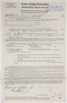 Pat O'Brien Signed Contract and Signed Application to “The Masquers Club” (BAS)