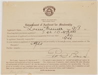 Pat O'Brien Signed Contract and Signed Application to “The Masquers Club” (BAS)