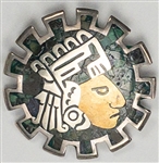 Roy Rogers Signed 1951 Publicity Photo and Dale Evans Personal Sterling Silver Aztec Broach from Her Estate Sale (BAS)