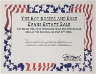 Roy Rogers Signed 1951 Publicity Photo and Dale Evans Personal Sterling Silver Aztec Broach from Her Estate Sale (BAS)