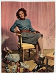 Collection of 20 Golden Age Actresses Signed Photos, Letters and Contracts Incl. Joan Fontaine, Dorothy Lamour, Rosalind Russell and Others (BAS)