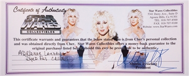 Cher Owned and Worn Stunning Fox Fur Collar Scarf – with Photo of Cher Wearing It!