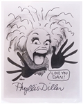 Phyllis Diller Screen-Worn Blouse, Skirt and Wig with Photomatch – From Her Estate Auction – Plus Signed 8 x 10 (BAS)