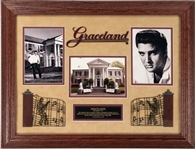 Elvis Presley Framed Memorabilia Collection Plus <em>The Elvis Encyclopedia</em> Signed by Elvis' Stepbrother David Stanley (5 pieces)