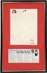 Burlesque Dancer Blaze Starr Handwritten Signed Letter Claiming 1960 Affair with Senator John F. Kennedy