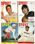 1950's <em>SPORT</em> Magazine Collection of 32 with Great Covers: Jackie Robinson, Sugar Ray Robinson, Bob Cousy, Roy Campanella and Others 