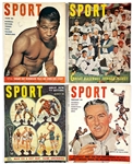 1950's <em>SPORT</em> Magazine Collection of 32 with Great Covers: Jackie Robinson, Sugar Ray Robinson, Bob Cousy, Roy Campanella and Others 
