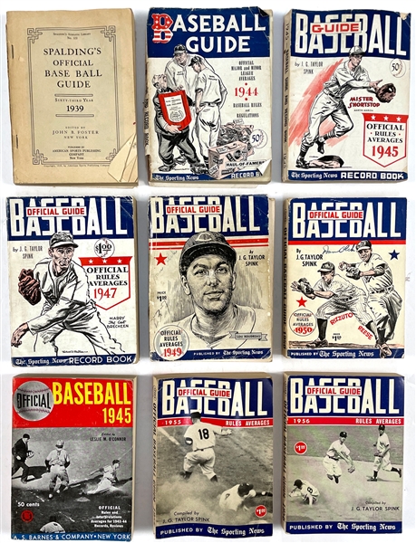 1930s to 1990s <em>Official Baseball Guide</em>  Collection of 42 (with Complete Run from 1969-97)