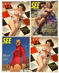 Collection of 1930's to 1940's  Hollywood Pin-Up Magazine Collection Including <em>SEE</em> (15), <em>PIC</em> (7) and Several Others