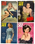Collection of 1930's to 1940's  Hollywood Pin-Up Magazine Collection Including <em>SEE</em> (15), <em>PIC</em> (7) and Several Others