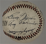 1935 New York Giants and National League Champion Chicago Cubs Multi-Signed Ball with Hall of Famers Mel Ott, Carl Hubbell, Bill Terry and Gabby Hartnett (11 Signatures)