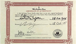 Physicist Neil DeGrasse Tyson Signed Easton Press Edition of <em>Death by Black Hole</em>