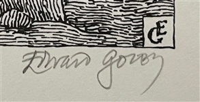 Edward Gorey “Tower Scene” Signed Artist's Proof Lithograph and Signed Copy of <em>The World of Edward Gorey</em>