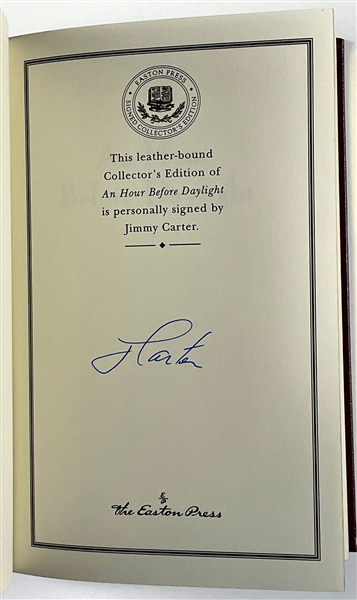 President Jimmy Carter Signed Easton Press Edition of <em>An Hour Before Daylight</em>