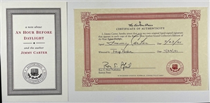 President Jimmy Carter Signed Easton Press Edition of <em>An Hour Before Daylight</em>